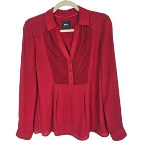 Maeve Blouse Anthropologie Blouse Long Sleeve Blouse 4 Red Collared Blouse Women